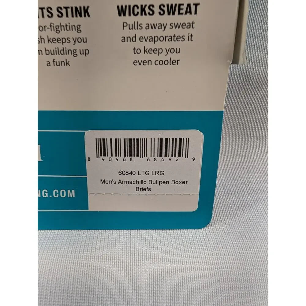 NWT Duluth Trading Co Men's Armachillo Bullpen Boxer Briefs in Light Grey sz L